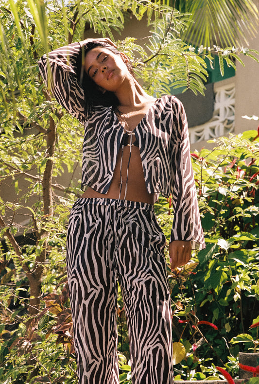 The Caribe Longsleeve Tie Top